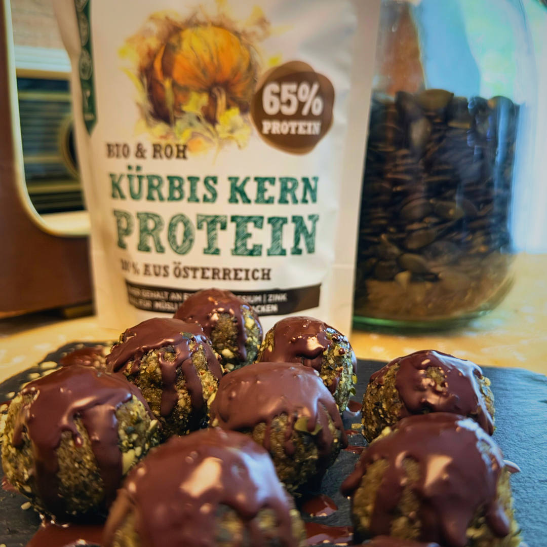 Kernkraftkugeln mit Kürbiskernprotein